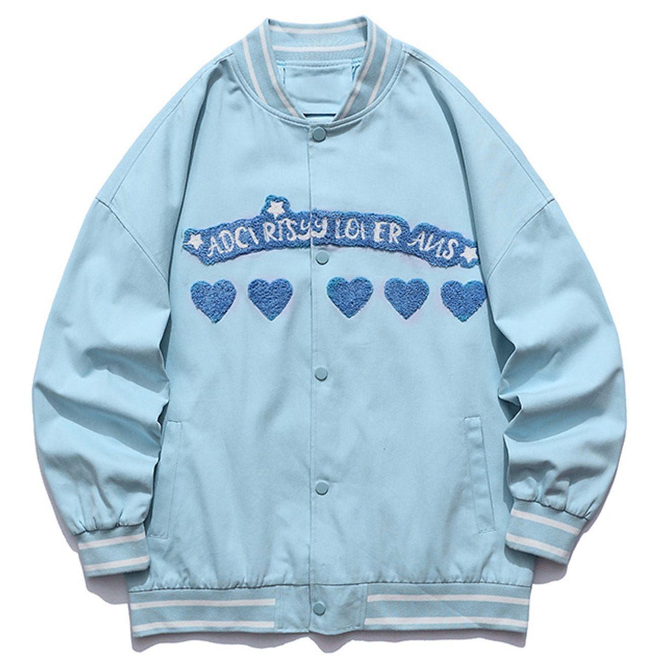 Letter Love Flocking Varsity Jacket sold by Yugen Theory