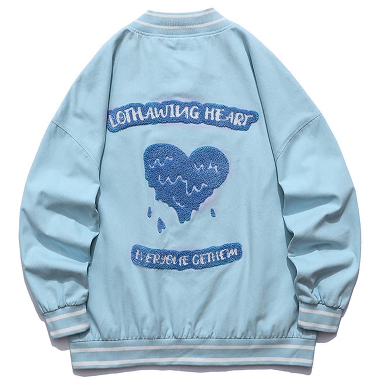 Letter Love Flocking Varsity Jacket sold by Yugen Theory product image thumbnail 2