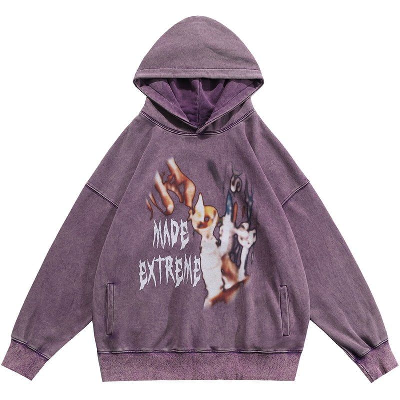 Oversize Hoodie Flame Graffiti sold by Yugen Theory