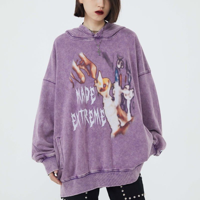 Oversize Hoodie Flame Graffiti sold by Yugen Theory product image thumbnail 4