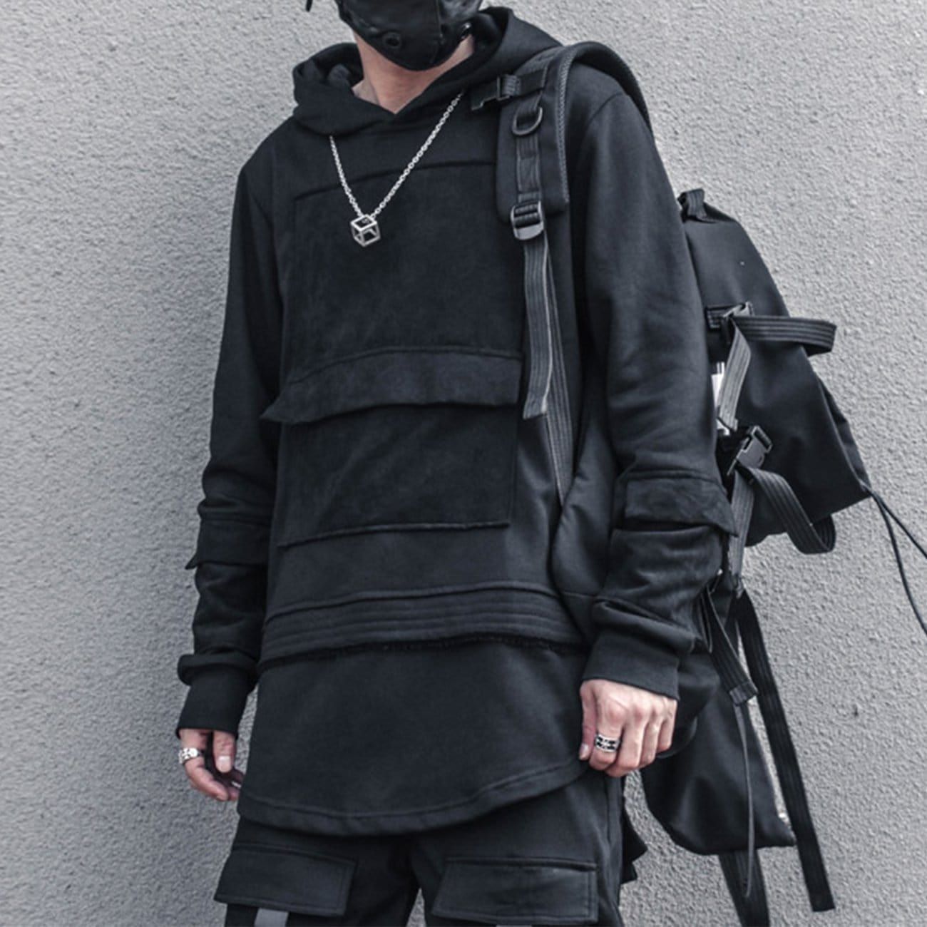 Dark Patchwork Hoodies sold by Yugen Theory product image thumbnail 2