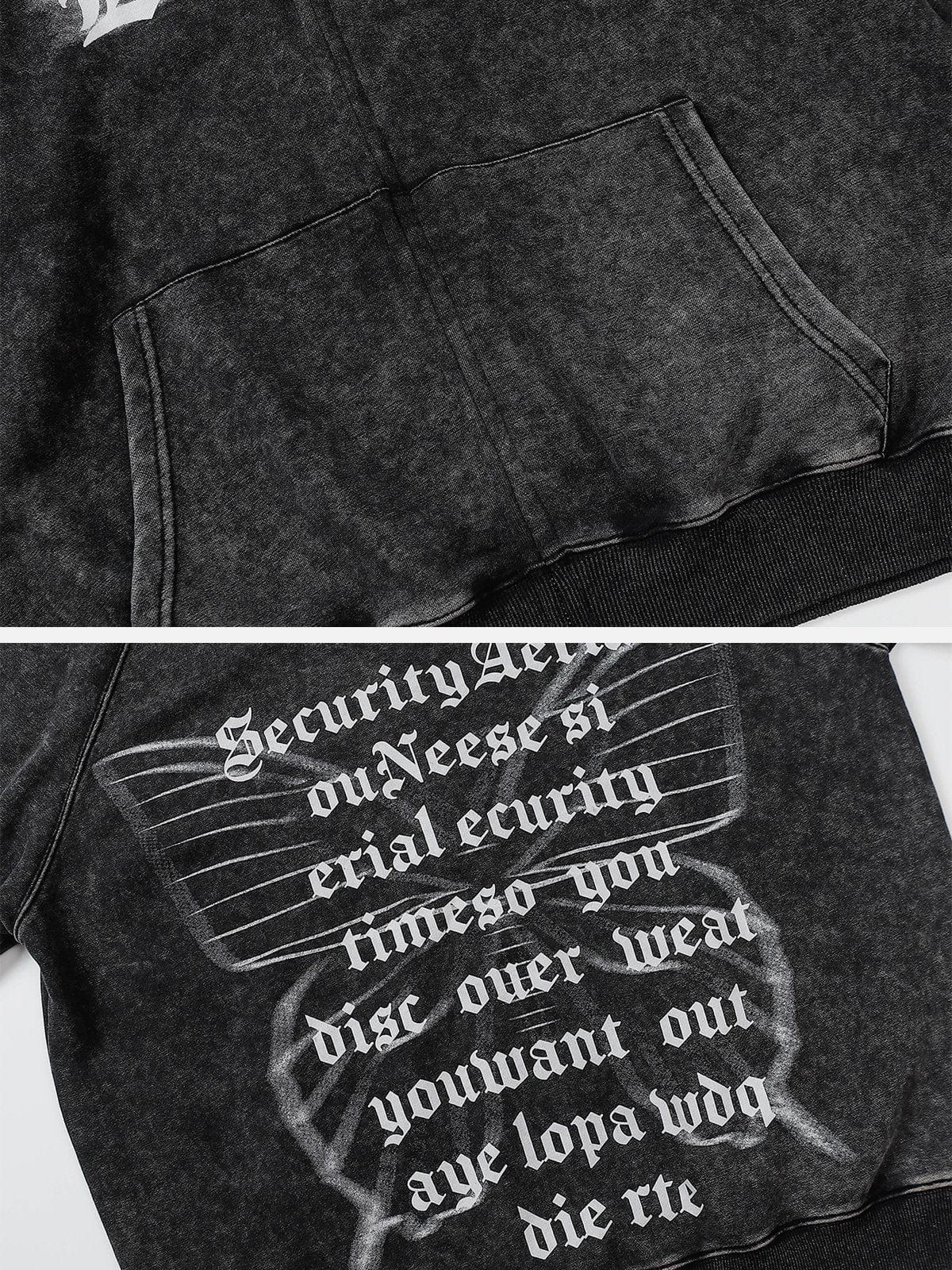 Butterfly Print Washed Hoodie sold by Yugen Theory product image thumbnail 5