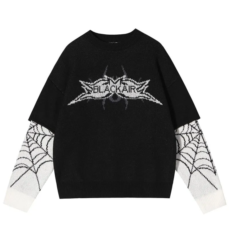 Knitted Sweater Spider Web sold by Yugen Theory