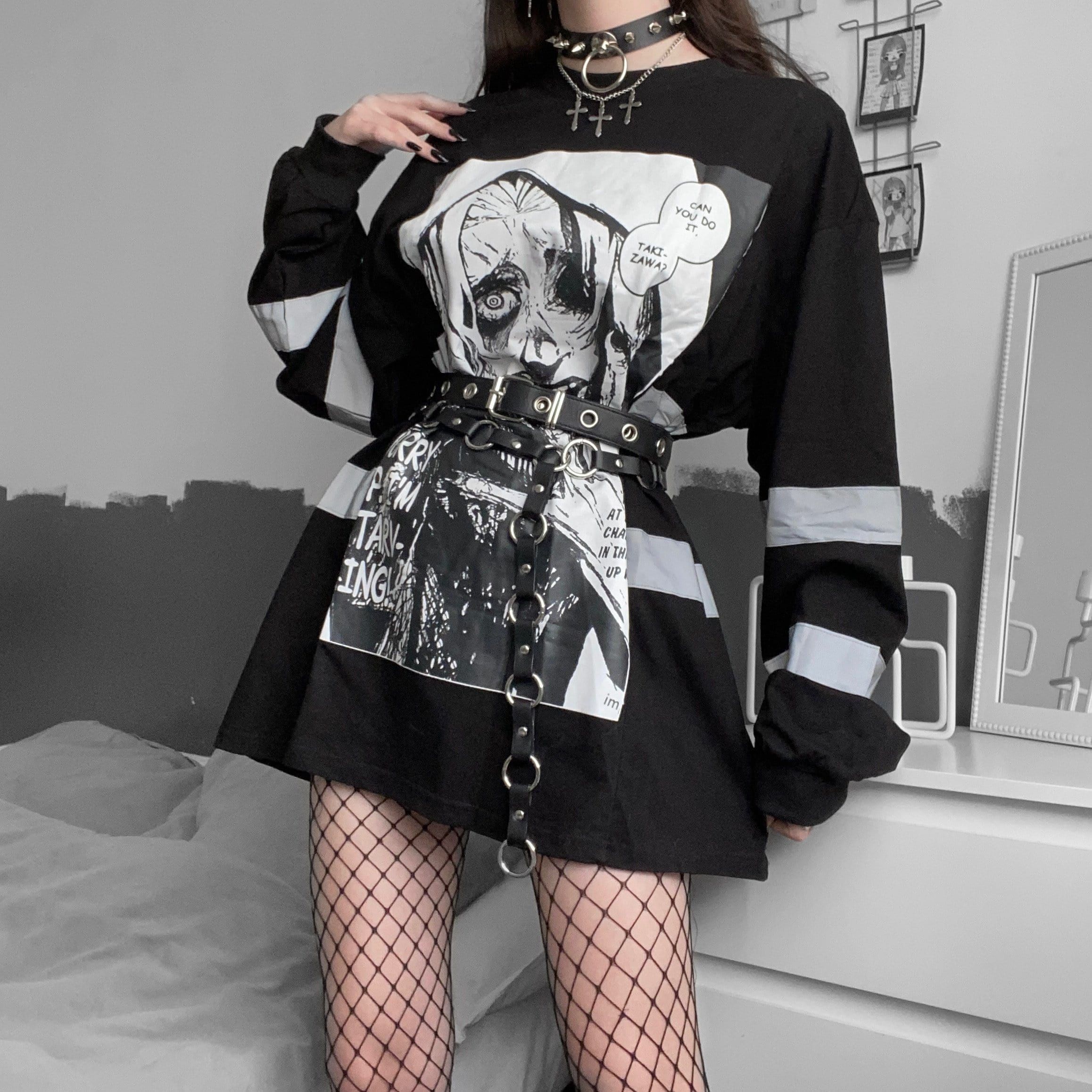 Dark Reflective Demon Graphic Sweatshirt sold by Yugen Theory product image thumbnail 2