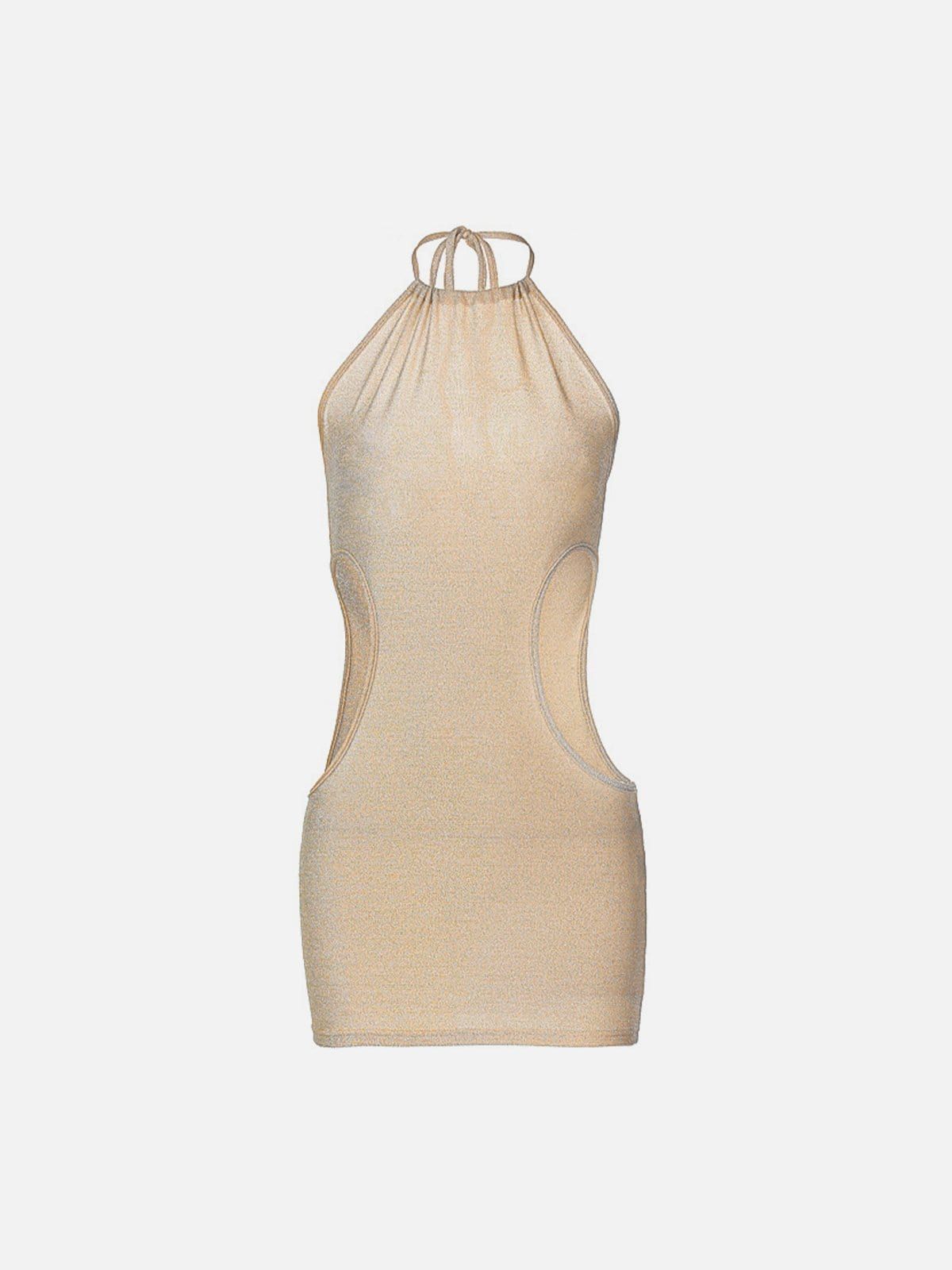 Sleeveless Halter Side Waist Cutout Dress sold by Yugen Theory