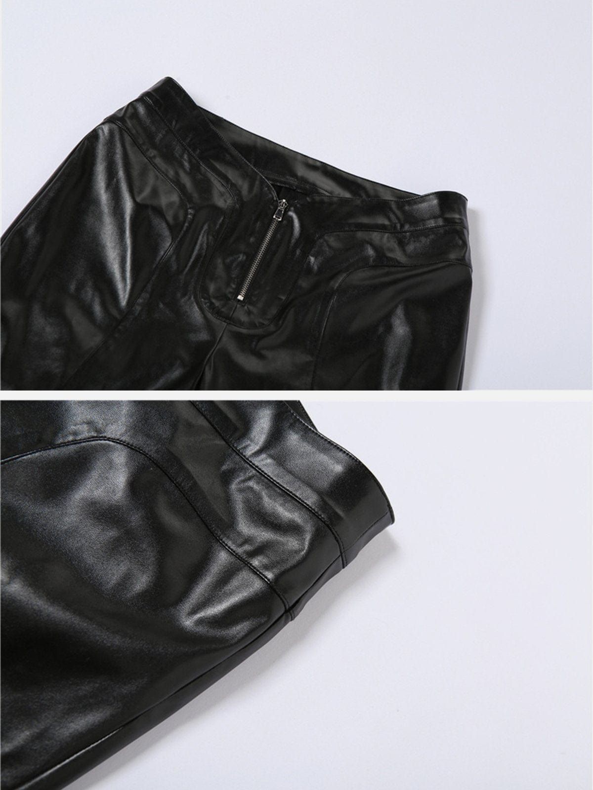 High-waisted Zipper PU Flare Pants sold by Yugen Theory product image thumbnail 5