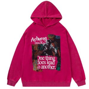 Distressed Washed Hoodie Warrior Girl sold by Yugen Theory