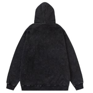 Distressed Washed Hoodie Warrior Girl sold by Yugen Theory