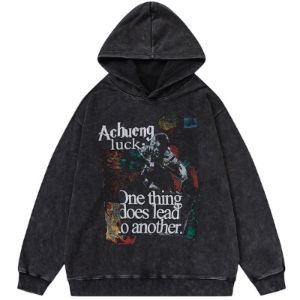 Distressed Washed Hoodie Warrior Girl sold by Yugen Theory