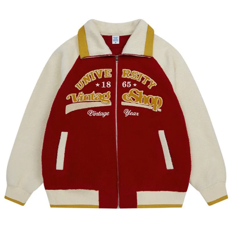 Fleece University Vintage Jacket Flocked Letter sold by Yugen Theory
