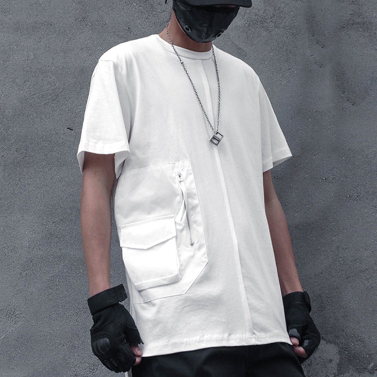 Dark Functional Zipper Pockets T-Shirt sold by Yugen Theory product image thumbnail 3