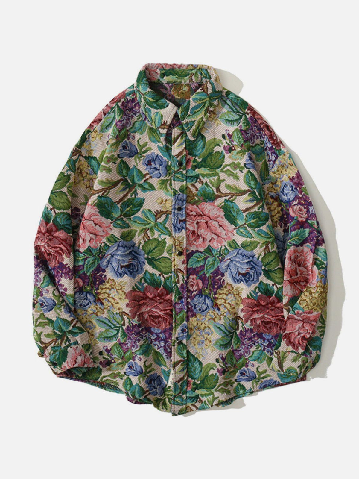 Floral Embroidered Long-Sleeved Shirt sold by Yugen Theory