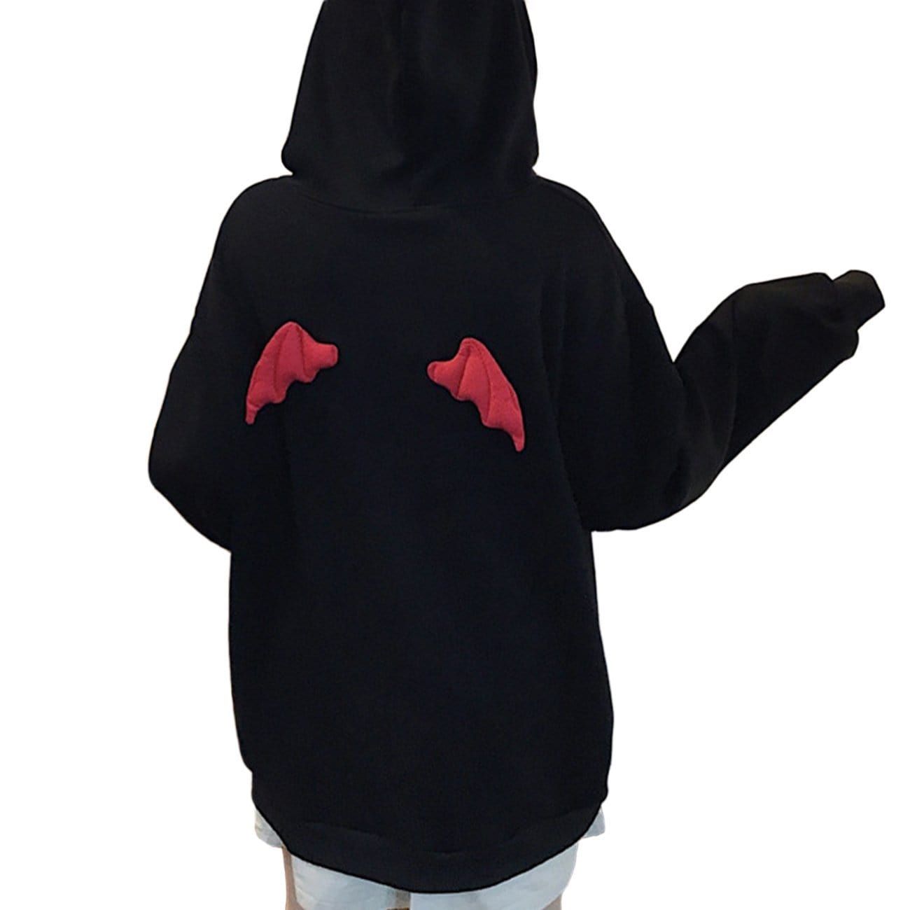 Dark Little Devil Horn Fleece Hoodie sold by Yugen Theory product image thumbnail 2