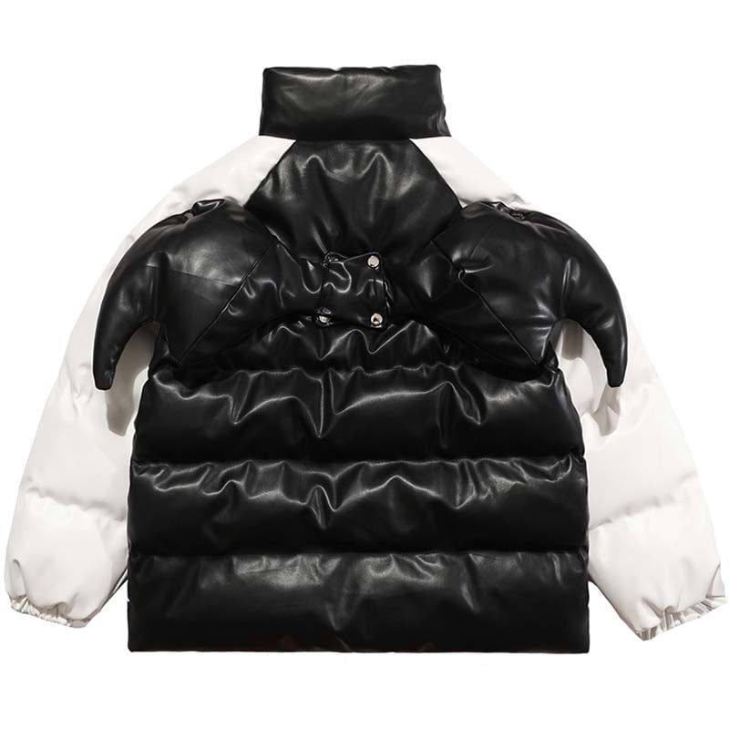 Leather Puffer Winter Coat with Wings sold by Yugen Theory
