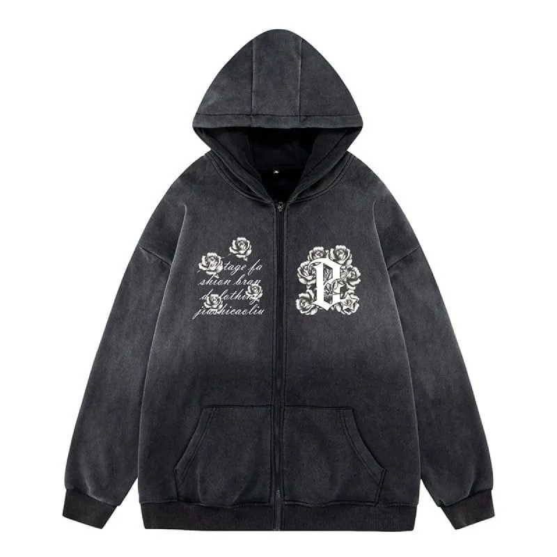 Gradient Color Hoodie White Rose sold by Yugen Theory