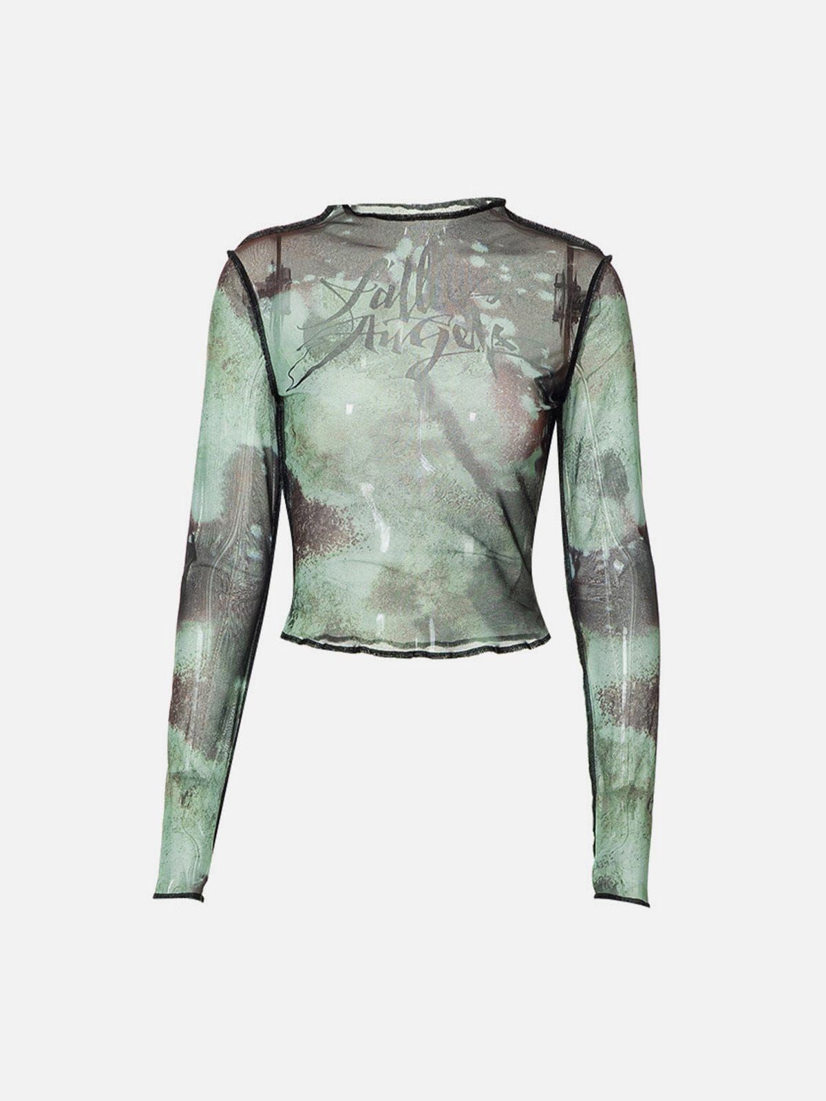 Full Print Mesh Long Sleeve T Shirt sold by Yugen Theory