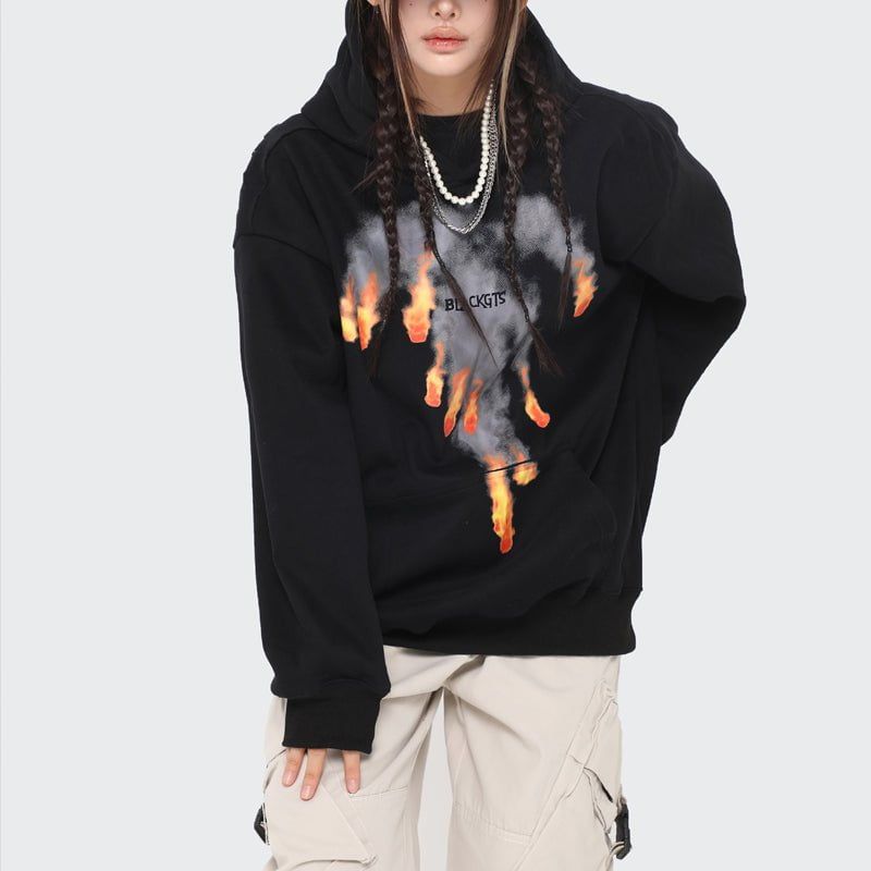 Fleece Hoodie Falling Fireball sold by Yugen Theory product image thumbnail 5