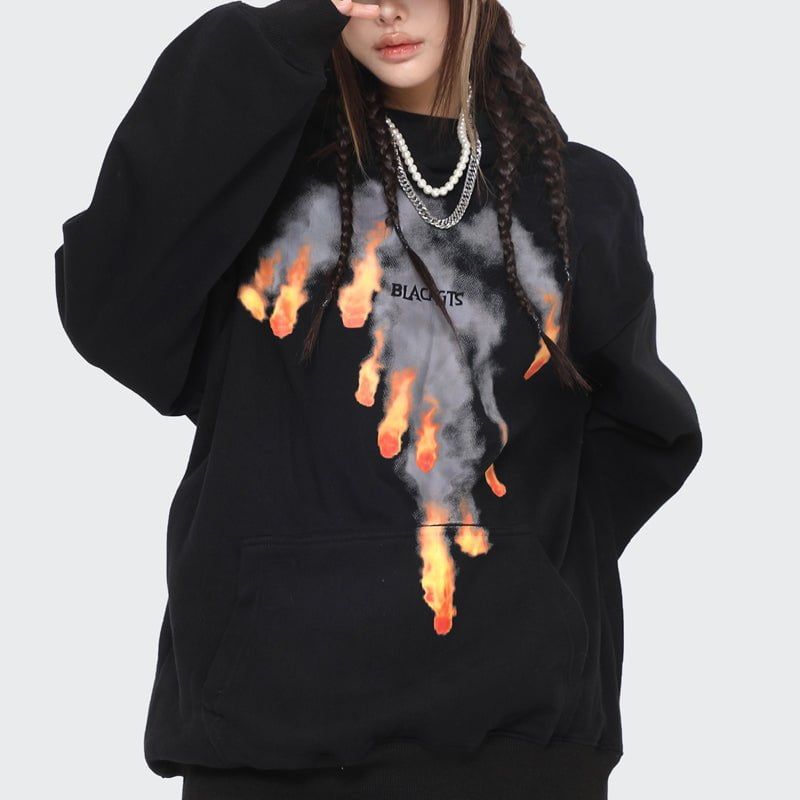 Fleece Hoodie Falling Fireball sold by Yugen Theory product image thumbnail 3