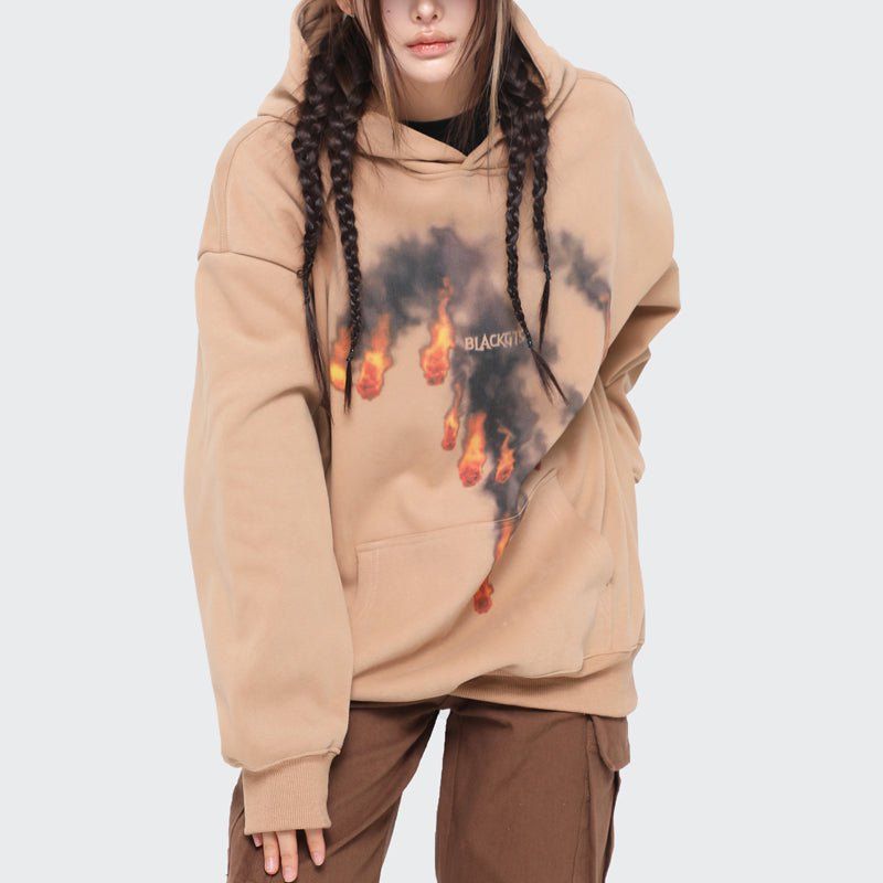 Fleece Hoodie Falling Fireball sold by Yugen Theory product image thumbnail 4