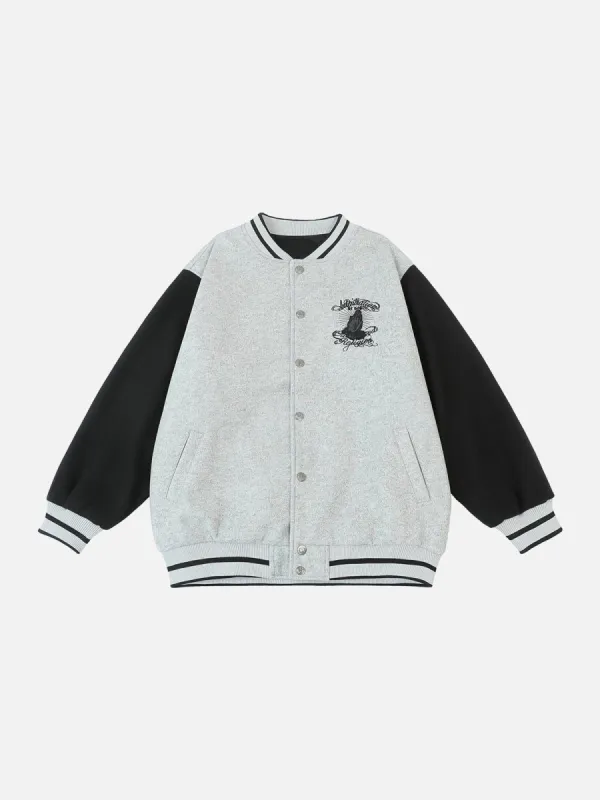 Prayer Embroidery Varsity Jackets sold by Yugen Theory