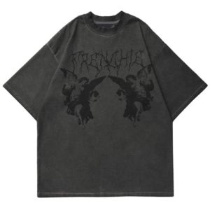 Dark Angel Print Washed T-Shirt sold by Yugen Theory