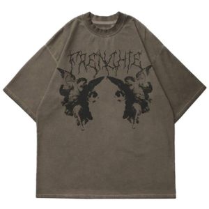 Dark Angel Print Washed T-Shirt sold by Yugen Theory