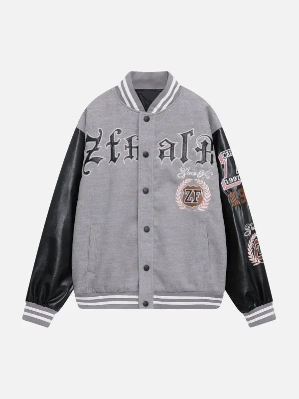 Star Letter Patch Varsity Jacket sold by Yugen Theory
