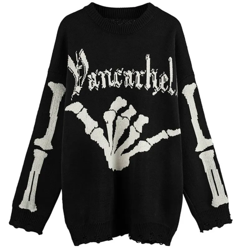 Oversize Ripped Knit Sweater Bone sold by Yugen Theory