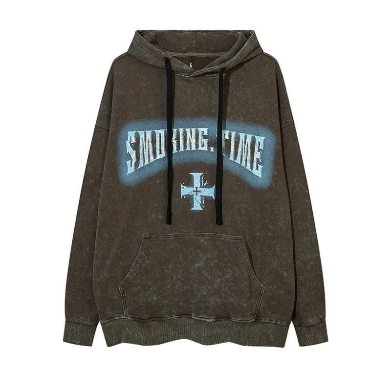 Washed Graphic Hoodie Cool Skeleton sold by Yugen Theory