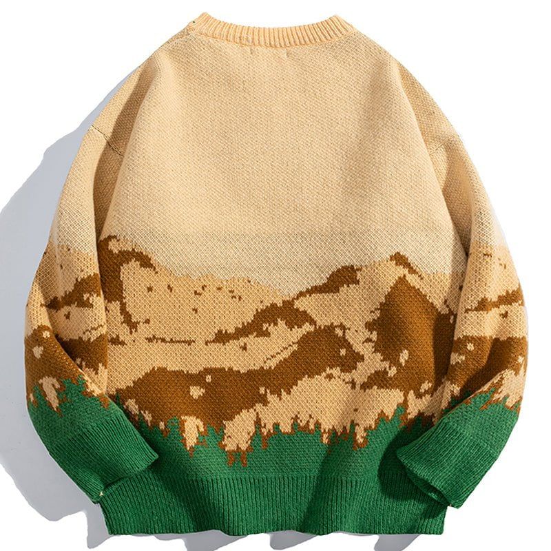Retro Knit Sweater Layers of Mountains sold by Yugen Theory product image thumbnail 4