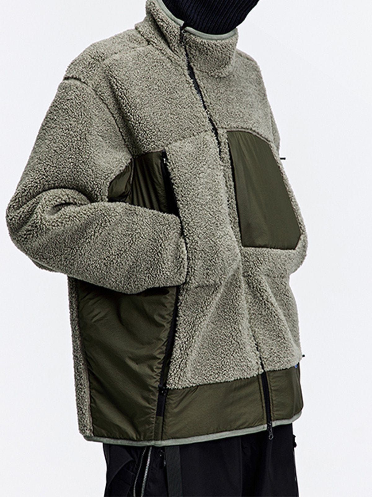 Tilt Zip Up Patchwork Sherpa Coat sold by Yugen Theory product image thumbnail 4