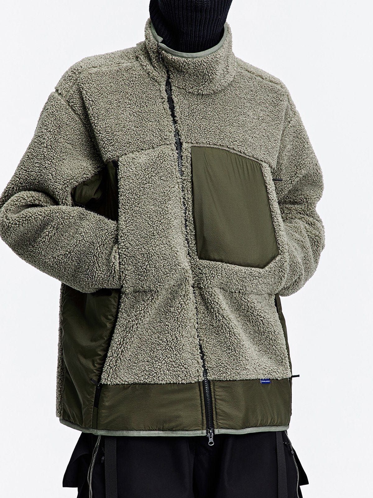 Tilt Zip Up Patchwork Sherpa Coat sold by Yugen Theory product image thumbnail 2