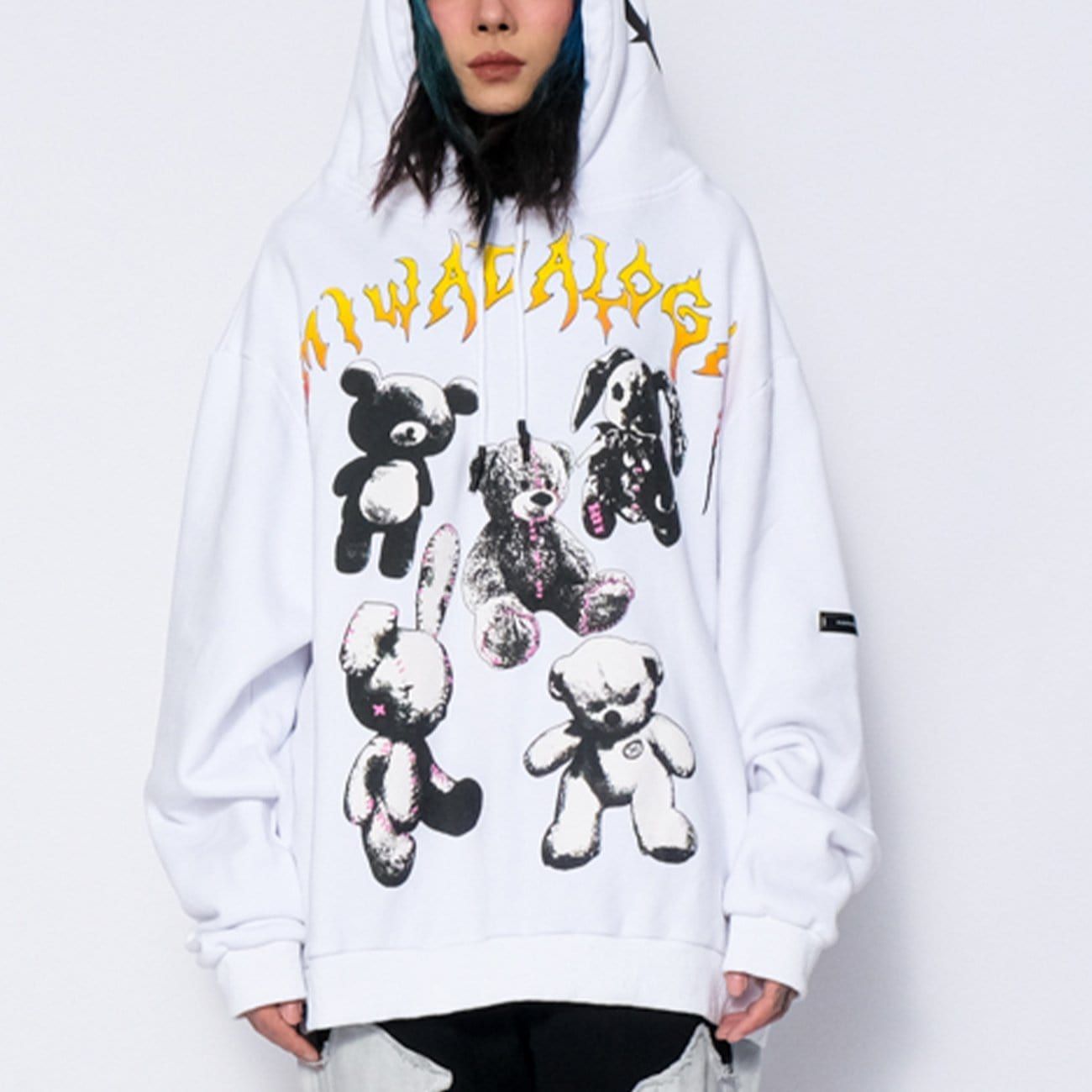 Bear Full Letters Oversized Washed Hoodie sold by Yugen Theory product image thumbnail 2