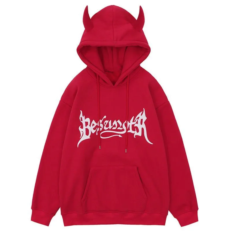 Fleece Hip Hop Hoodie Devil Wings sold by Yugen Theory