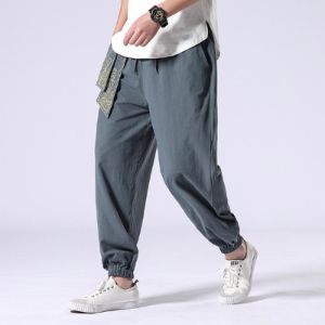 Ancient Style Grey Tight End Japanese Pants sold by Yugen Theory