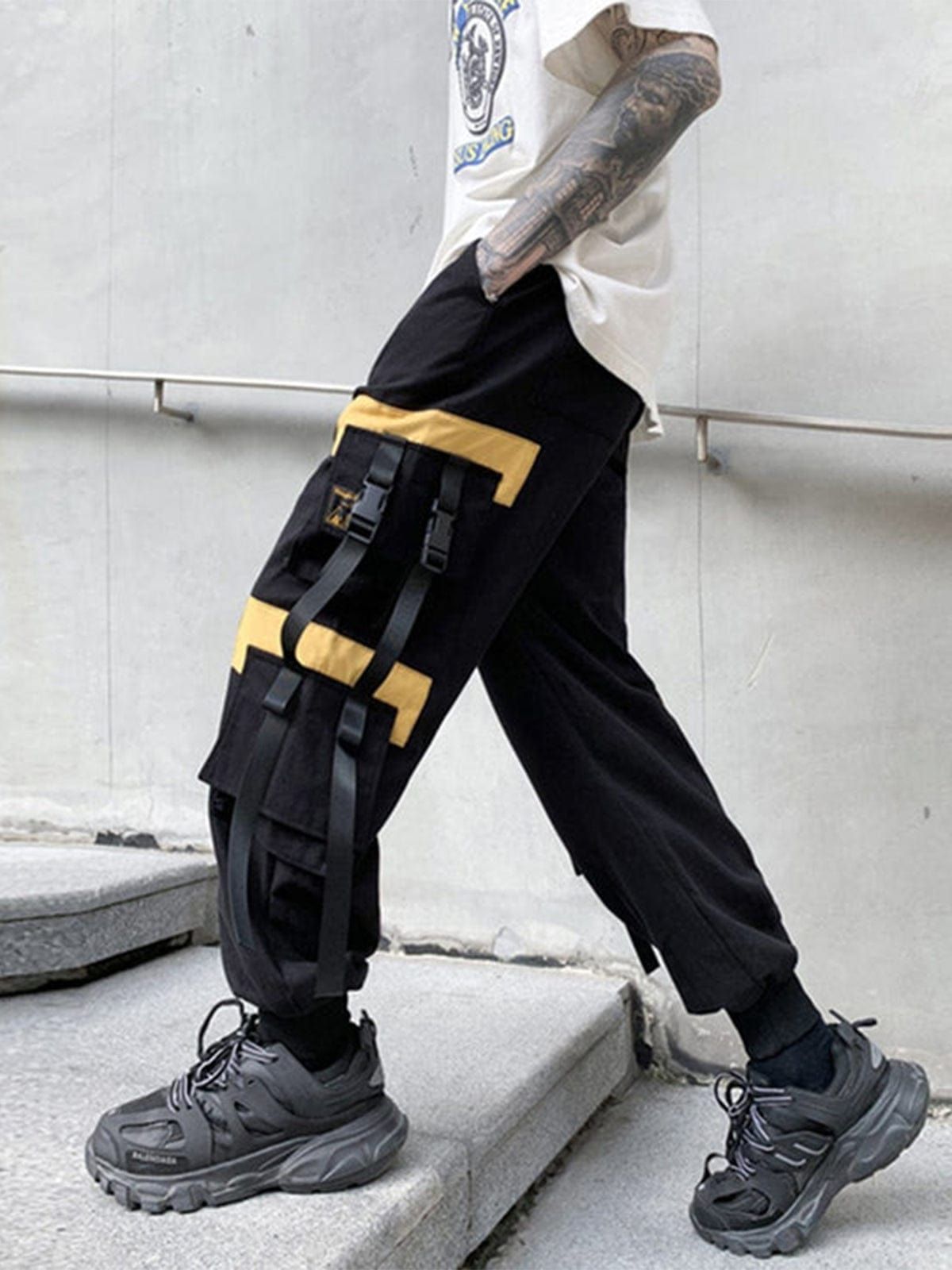 Techwear Patchwork Pockets Ribbons Cargo Pants sold by Yugen Theory product image thumbnail 4