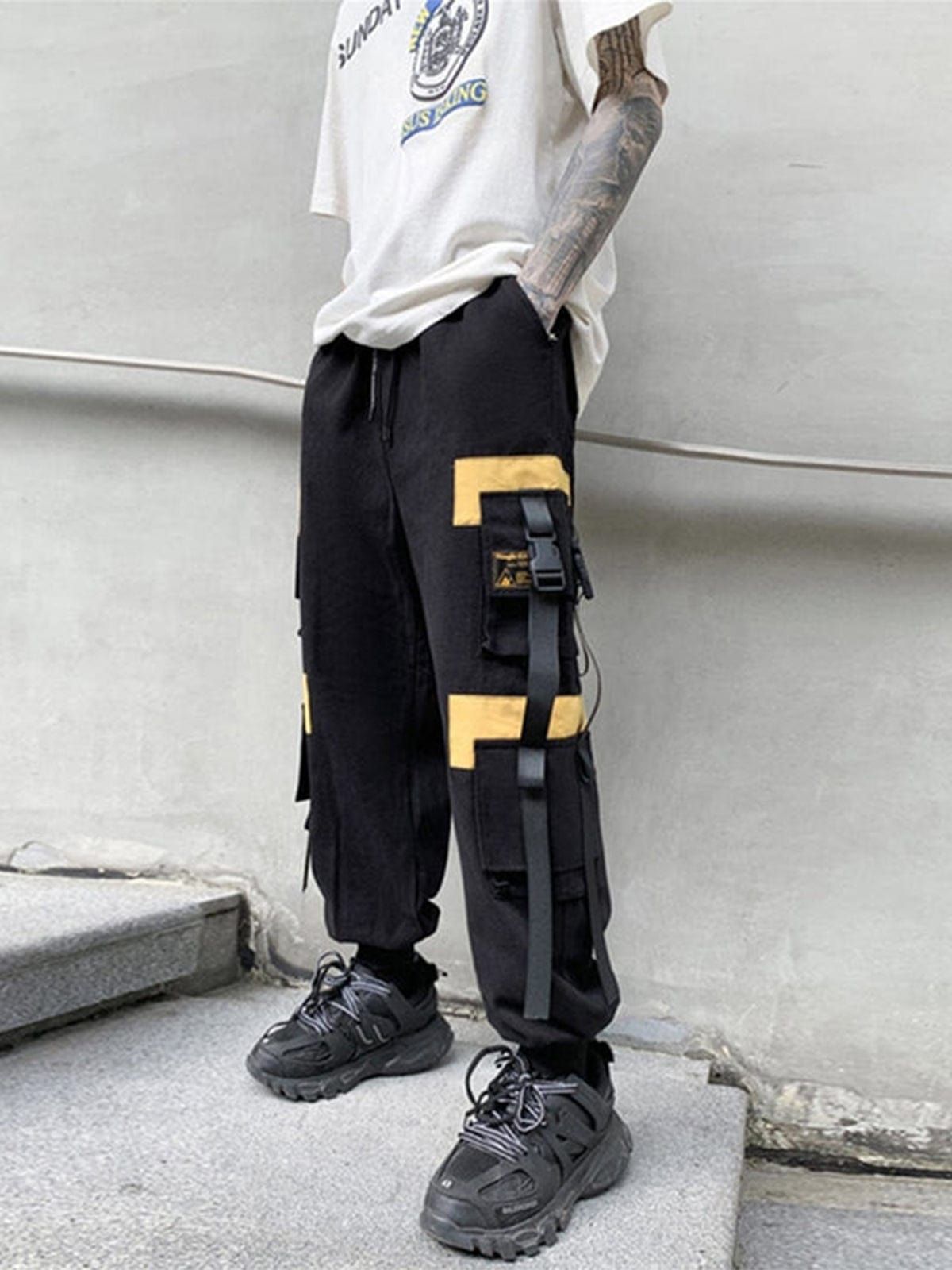 Techwear Patchwork Pockets Ribbons Cargo Pants sold by Yugen Theory product image thumbnail 3