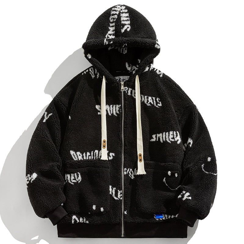Fleece Winter Coat Full Letter Graffiti sold by Yugen Theory product image thumbnail 2