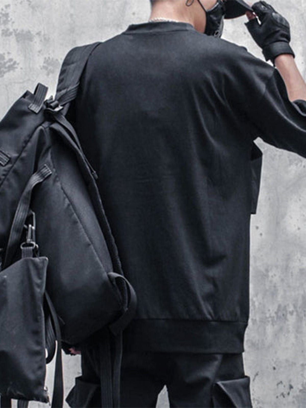 Dark Functional Zipper Patchwork T-Shirt sold by Yugen Theory product image thumbnail 4