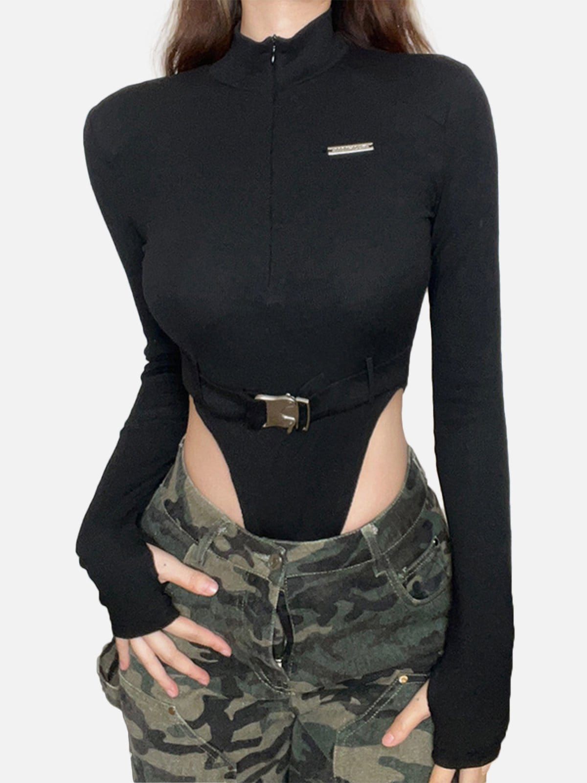 Bag Buckle Turtleneck Bodysuit sold by Yugen Theory