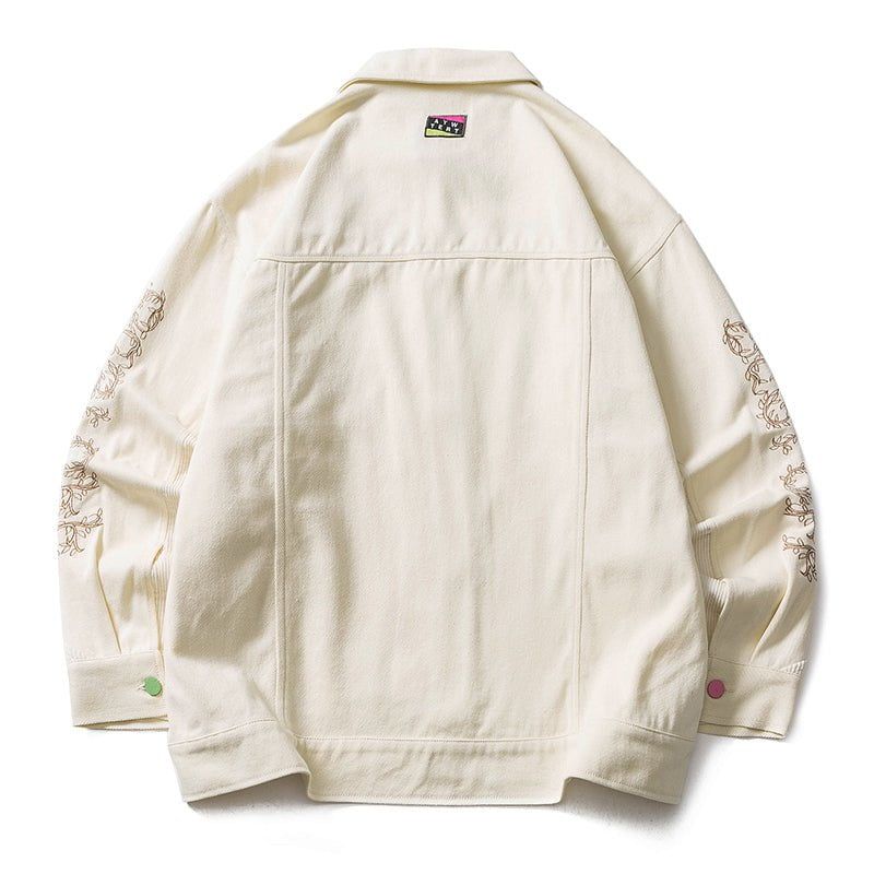 Denim Jacket Embroidery Flower sold by Yugen Theory product image thumbnail 3