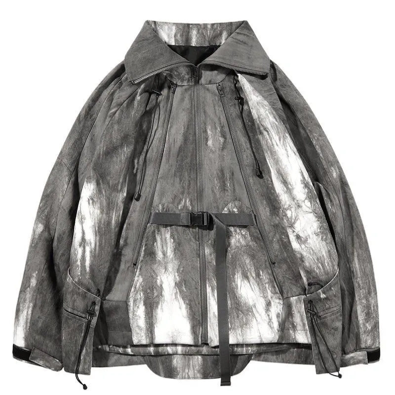 Zip Up Techwear Lapel Jacket Tie Dye sold by Yugen Theory