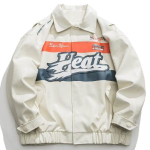 Leather Jacket Print Letter sold by Yugen Theory