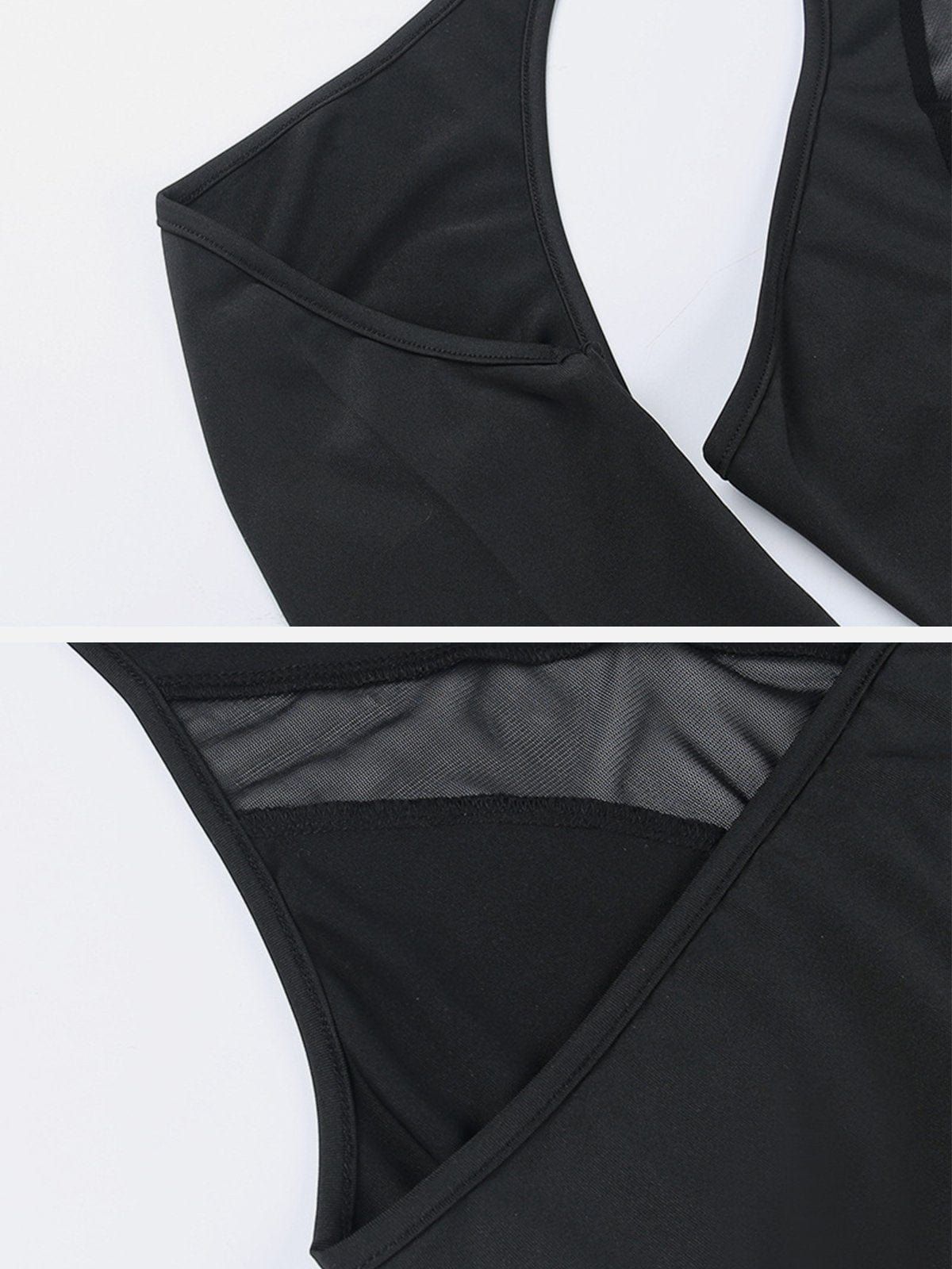 One Shoulder Mesh Patchwork Bodysuit sold by Yugen Theory product image thumbnail 4