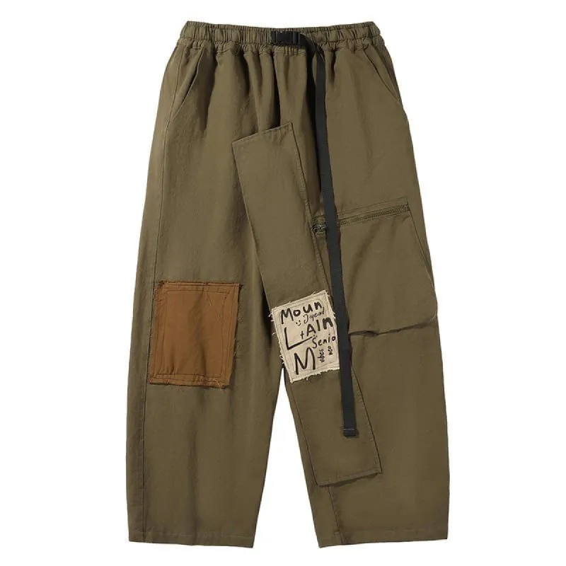 Loose Belted Cargo Trousers Patches sold by Yugen Theory