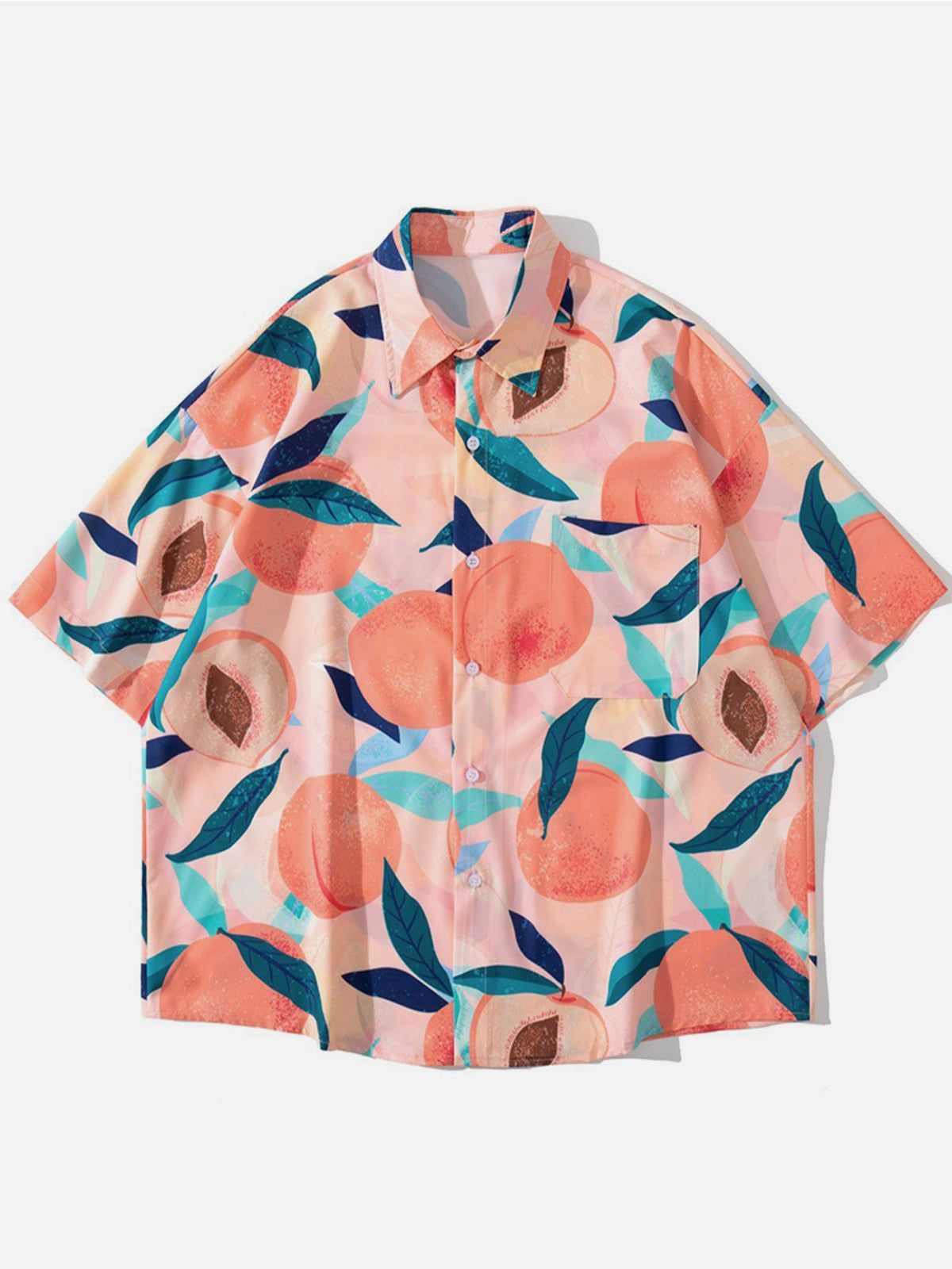 Peach Print Short-sleeved Shirt sold by Yugen Theory