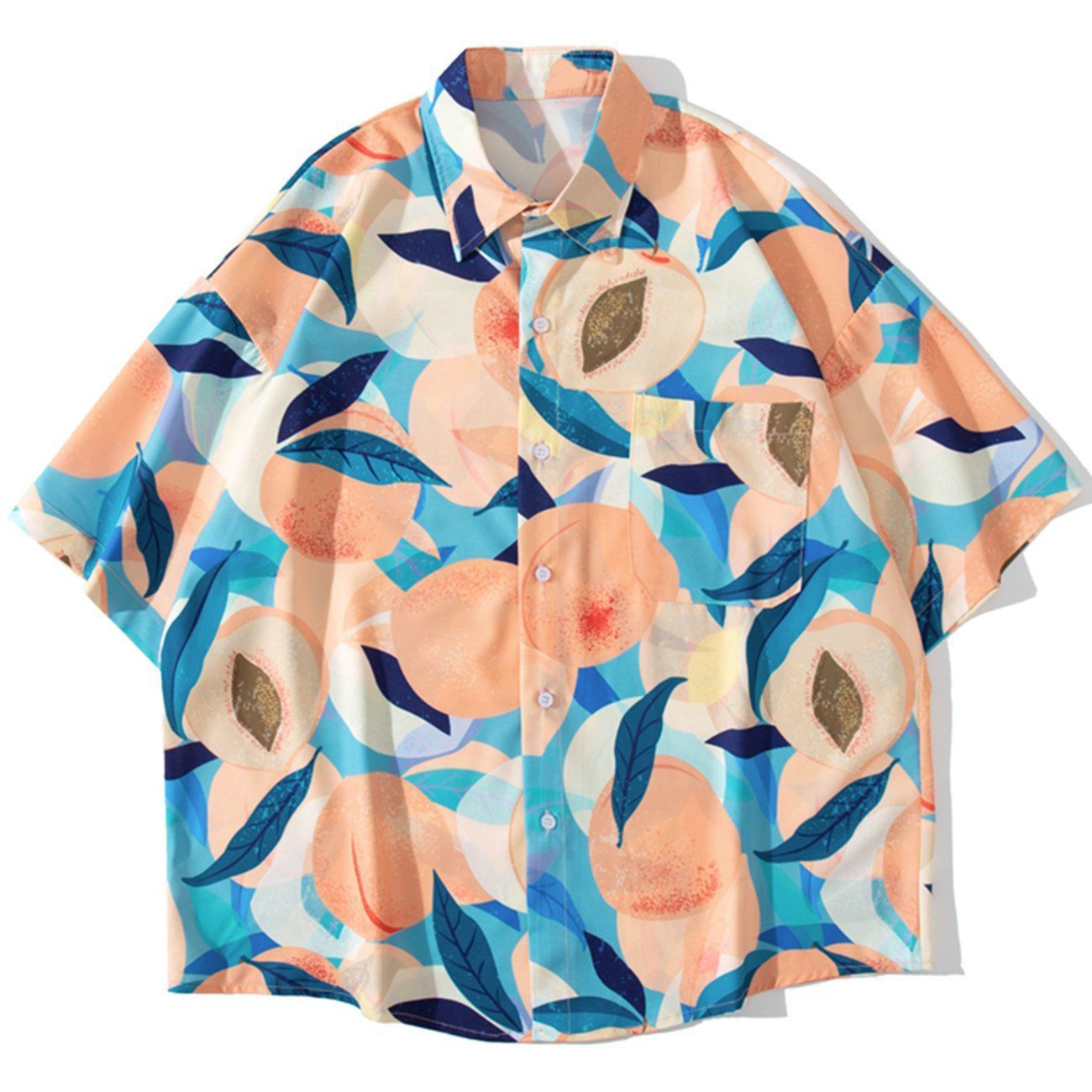 Peach Print Short-sleeved Shirt sold by Yugen Theory product image thumbnail 3