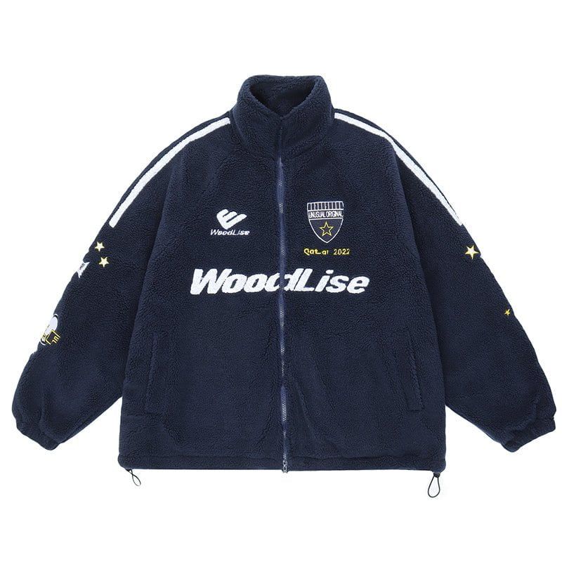Vintage Fleece Winter Coat Varsity Badge sold by Yugen Theory product image thumbnail 2