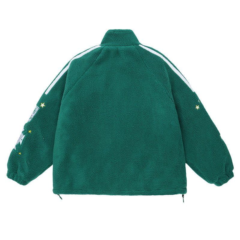 Vintage Fleece Winter Coat Varsity Badge sold by Yugen Theory product image thumbnail 4