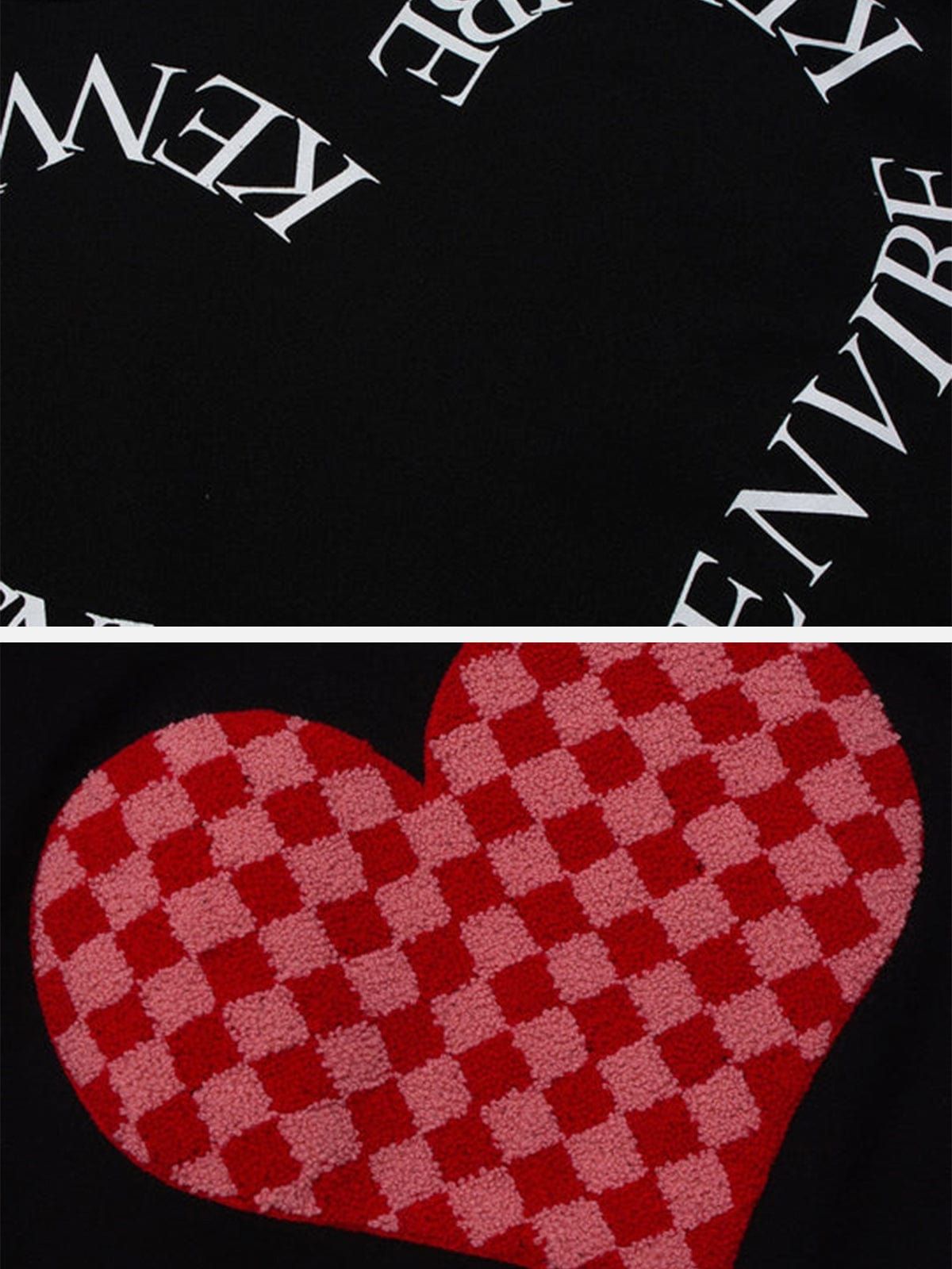 Towel Embroidery Plaid Love Hoodie sold by Yugen Theory product image thumbnail 5